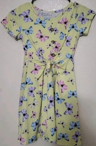 Forever GIRLS Colorful Butterflies And Yellow Dress Girls Size 8 - Picture 1 of 2