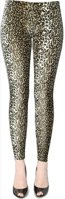 NEW Sm / Med K. Bell Womens Leopard Velvet Knit Leggings 4'11"-5'4", 85-125 lb
