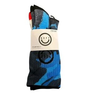 Neff Socks Unisex Crew Socks 6-12 Blue Pack of 3 Socks NWT - Picture 1 of 7