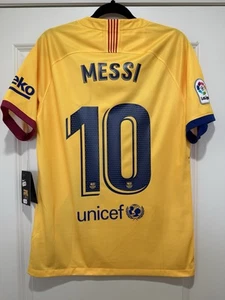 Messi #10 Mens MEDIUM Nike FC Barcelona STADIUM Senyera Jersey 19/20 - Picture 1 of 19