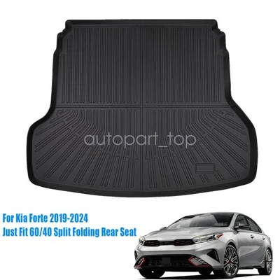 Revestimiento de carga maletero 3D TPE negro para 2019 2020 2021 2022 2023 2024 Kia Forte nuevo Foto 1 de 4