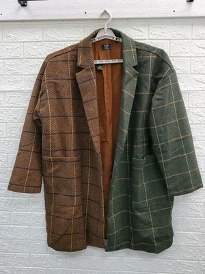 New Lala Scorpio OG Half+Half Oversized Open Coat Brown/Green Size 2X3X - Image 1 of 4