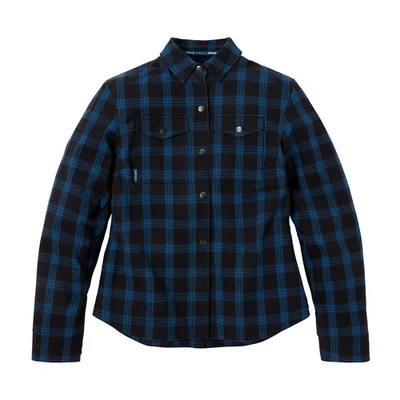 Indian Motorcycle Women's Canyon Plaid Overshirt, Blue - Image 1 of 4