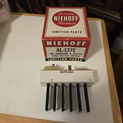 Niehoff NOS Mopar 1975 1976 1977 ? Heater & AC Switch AL-137E 2576501 - Image 1 of 2