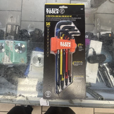 Klein Tools BLS9 Color-Coded Extra-Long L Style Hex Key Caddy Set, SAE, 9-Piece - Image 1 of 2