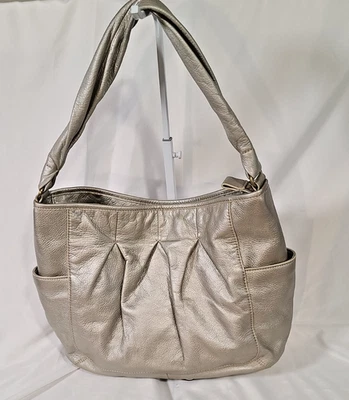 Cole Haan Leather Metallic Gold Vintage Style Handbag Shoulder Bag Purse Hobo - Image 1 of 4