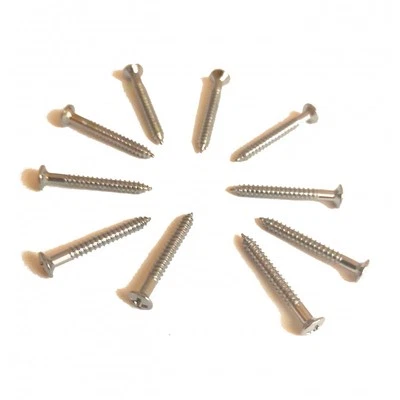 ADPGUITARPARTS 10 Schrauben Nickel 3 X 25 MM für Saitenhalter Trapez, Vibrola Gitarren Archtop