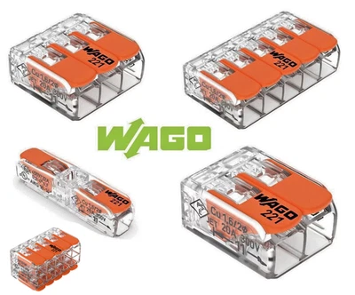 Wago Klemme Verbindungsklemme Dosenklemme Hebel 221-412 221-413 221-415 221-420 - Bild 1 von 2