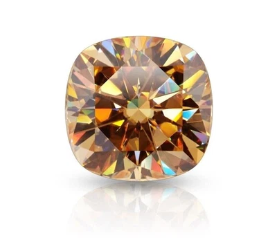 5Ct Fancy Champagne Color Radiant Cut VVS1 Diamond Premium Quality Gemstone 11x9 - Image 1 of 4