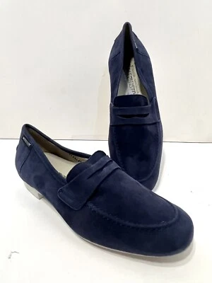 MEPHISTO Blue Suede Slip On Comfort Penny Loafer Low Heel Flats 7 1/2 - Image 1 of 4