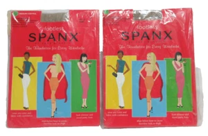 2 Spanx Footless Body Shaping Pantyhose Medium Control Slimming Size D Nude New - Picture 1 of 6