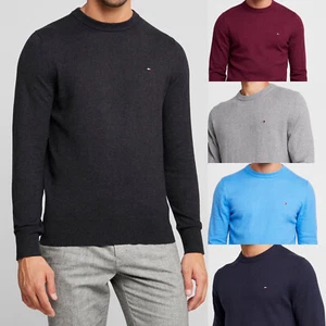 Round Neck Tommy Hilfiger Mens Cotton Sweater Jumper - Picture 1 of 5