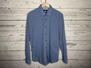 Boss Hugo Boss Herren Blau Kariert Regular Fit Button Down Hemd Größe Medium Neu ohne Etikett - Bild 1 von 6