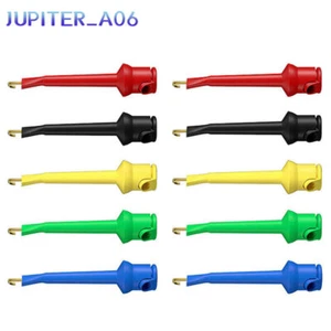 10PCS Test Hook Clips Insulated Mini Grabber Copper 10A for Electrical Testing - Picture 1 of 8
