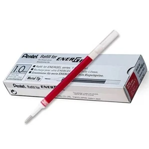 10 X Pentel LR10 Roller Ricarica per Energel Penna Gel 1.0mm Metallo Tip Red Ink - Picture 1 of 6