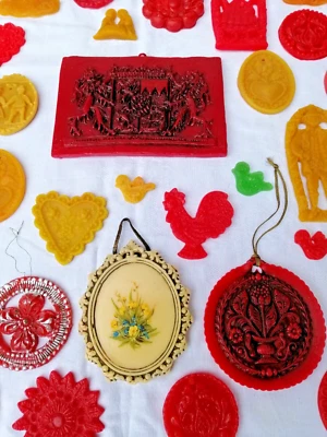 Wachsmodel-Alt für Christbaum/Wappen/Wandschmuck-Vintage Top Zustand - Konvolut - Bild 1 von 4