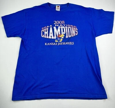 Kansas Jayhawks 2008 National Champions Shirt Size XL - Fruit of The Loom - Image 1 of 4