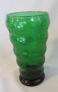VINTAGE ANCHOR HOCKING FOREST GREEN WHIRLEY TUMBLER GLASS 6-1/2" - Picture 1 of 3