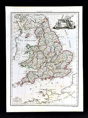 Mapa Lapie Malte Brun 1812 - Inglaterra Gales Londres Oxford Liverpool Gran Bretaña Foto 1 de 2
