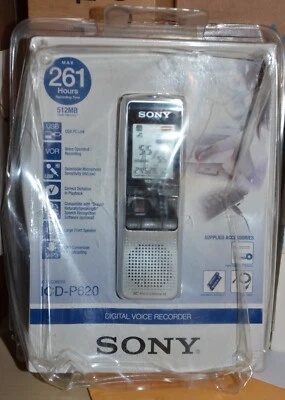 Sony Digital Voice Recorder ICD-P620 261 hours 512mb new worn packaging - Image 1 of 4