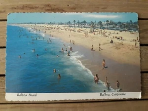 California Postcard Balboa Beach  Plastichrome Deckle Mitock 1970s - Picture 1 of 3
