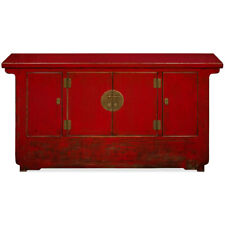 US Seller - Vintage Distressed Red Elmwood Chinese Shan-Xi Cabinet