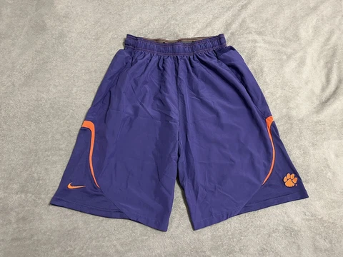 Clemson Tigers Nike Dri-Fit Mens Medium Shorts Purple/Orange NWOT Cover