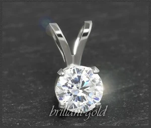 Diamant Anhänger, 1,01ct Solitär Brillant in River D & Si, 585 Weißgold Gleiter - Bild 1 von 7