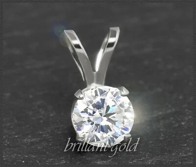 Diamant Anhänger, 1,01ct Solitär Brillant in River D & Si, 585 Weißgold Gleiter - Bild 1 von 4