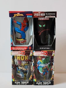 Lote de vasos de vidrio Avengers Spider-Man Thor Miles Morales 16 oz búfalo plateado - Imagen 1 de 10