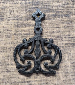 Vintage Black Cast Iron Trivet Butterfly number 5 - Picture 1 of 6