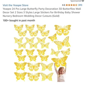 24 Pcs Large Butterfly Party Decoration 3D Butterflies Wall Decor Set 2 Sizes 3 - Picture 1 of 7
