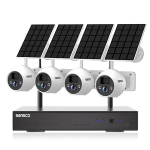 Wireless Solar Battery Powered CCTV Security System 4MP WiFi Camera Night Vision - Picture 1 of 18