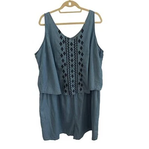 Old Navy One Piece Light Blue Romper, Size 3X - Picture 1 of 9