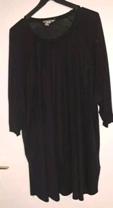 H & M Kleid Longtunika schwarz Gr. 4 XL Gr. 56 - 58 Viskose 3/4 Arm - Bild 1 von 2