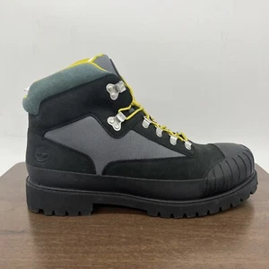 Timberland Heritage WATERPROOF Black Nubuck Green Hiking Boot 13 A5QCZ RubberToe - Picture 1 of 11