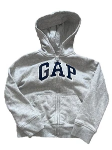 Baby Gap Boys Hoodie Size 5 Years Gray Zip Front Grey - S - Picture 1 of 6