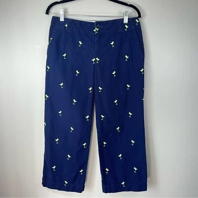 Lilly Pulitzer Women's 6 Navy Blue Capris Lime Embroidered Margaritas Cotton - Image 1 of 4