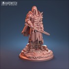 Geheimnisvoller Kämpfer Miniatur Ritter mit Schwert Figur für TTRPG