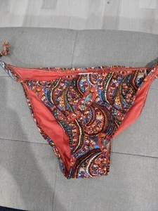 Pantalones de bikini Lucky Brand patrón naranja azul ajuste básico cadena de cuentas talla L nuevos con etiquetas - Imagen 1 de 8