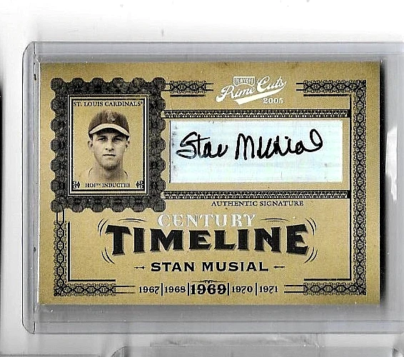 STAN MUSIAL 2005 ПЛЕЙ-ОФФ ПРЕМЬЕР СОКРАЩЕНИЯ ВЕКА ХРОНОЛОГИЯ СЕРТИФИЦИРОВАННЫЙ АВТОГРАФ #16/25 - Изображение 1 из 1