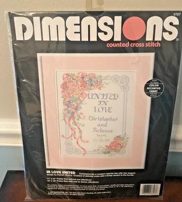 Kit Punto de Cruz Dimensiones #3727 IN LOVE UNITED 11"x14" NUEVO Foto 1 de 4