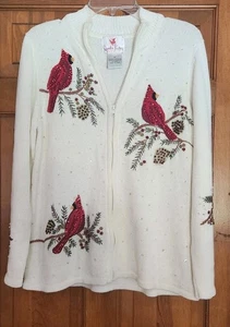 Ugly Christmas Sweater Xmas Cardigan Size Medium Quaker Factory - Picture 1 of 4