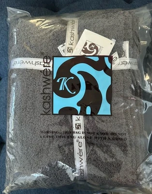 Throws Blankets - Solid -KASHWERE Chenilla Classic Gray Color 52” X 70” - Image 1 of 4