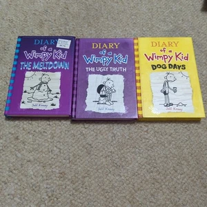 Diary of a Wimpy Kid Book Lot of 3 Ugly Truth Dog Days Meltdown Jeff Kinney - Picture 1 of 11