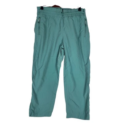 Pantalones de nailon ligeros Eddie Bauer para mujer M verde pierna recta recortados Foto 1 de 4