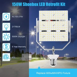 150W LED Shoebox Retrofit Kit 5000K (Input 100-277V) Outdoor Parking lot Lights - Picture 1 of 8