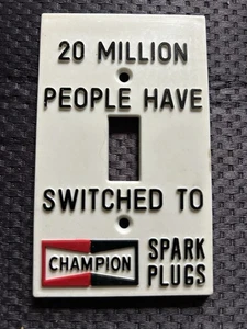 Vintage Champion Spark Plug Light Switch Cover Automotive Advertisement Cars - Picture 1 of 3