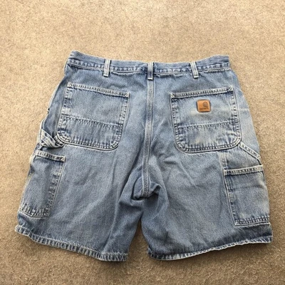 Carhartt Shorts Mens 36 Blue Denim B28 DST Carpenter Work Utility - Image 1 of 4