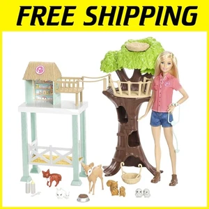 Muñeca veterinaria y juego con 8 figuras de vida silvestre - Imagen 1 de 8